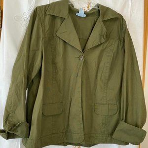 Size 1x Liz and Me Olive Green Jacket